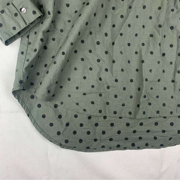 Sundance size medium Green polka dot Tunic Curved Hemline relaxed casual - Picture 7 of 10